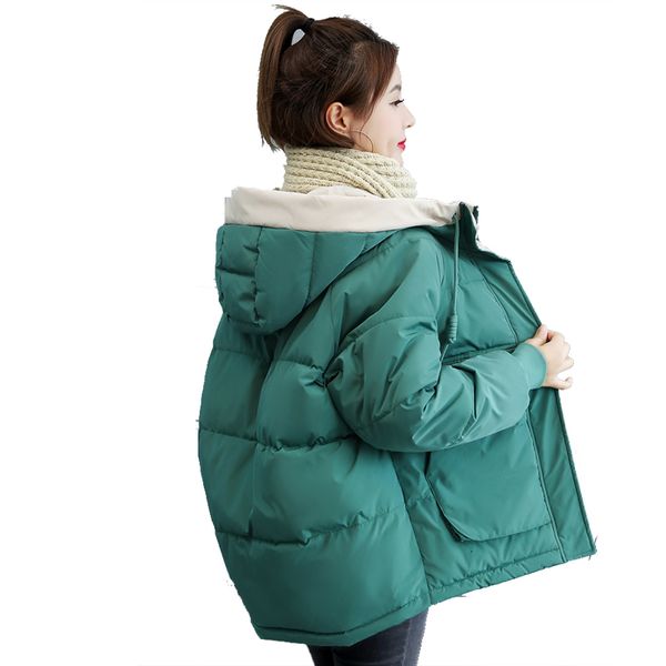 

women green coat parka plus size 2020 new fashion winter warm thick jacket outwear hooded colors female short coats solid parka, Black