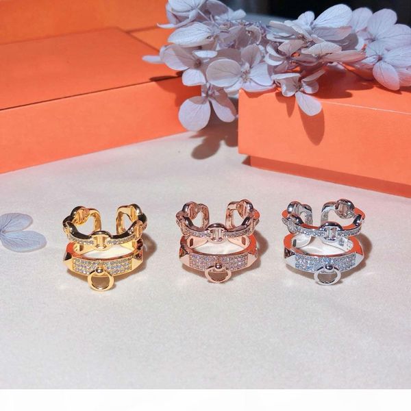 

farandol jewelry luxury rings 925 sterling silver diamond pig nose double ring exquisite rings women jewelry gift