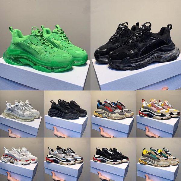 

2020 triple s beat designer shoes fashion paris 17fw green black clear sole vintage cool grey beige mens trainers luxury womens casual shoes