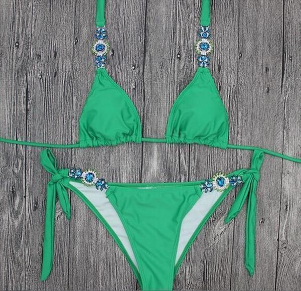

women brazilian swimsuit bikini set green yellow summer ladies bandage diamond monokini bathing suit swimwear beachwear, White;black