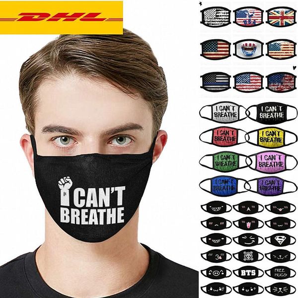 

i can't breath black lives matter cartoon shark washable face mask cotton mouth-muffle reusable face masks camouflage cycling mask