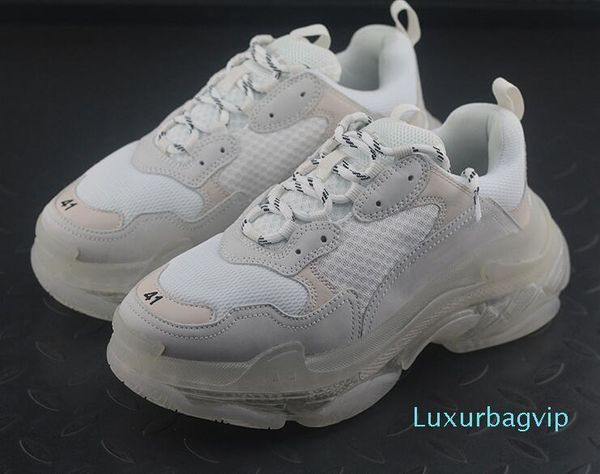 

paris 2019 crystal bottom triple-s casual shoe luxury dad shoes platform triple s sneakers for men women leon green old grandpa trainer c29