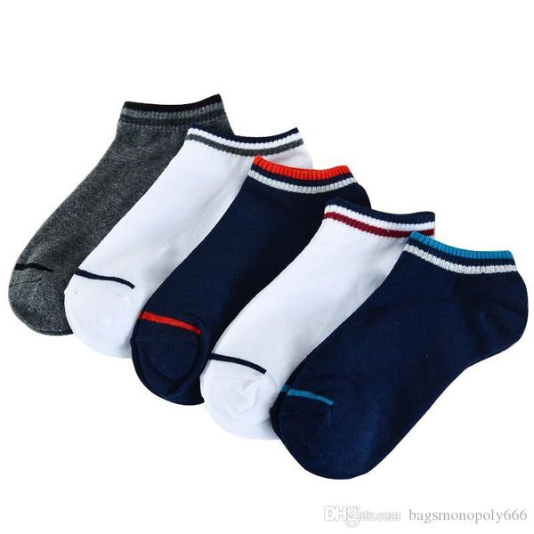 

2020 mens designer socks cotton fashion solid color stripes boat socks summer male casual breathable socks  for most, Black