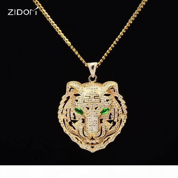 

форма мужчина hiphop iced out bling tiger кулон ожерелье cz циркон медной мода животные ожерелье мужчина hip hop себе ювелирные изделия, Silver