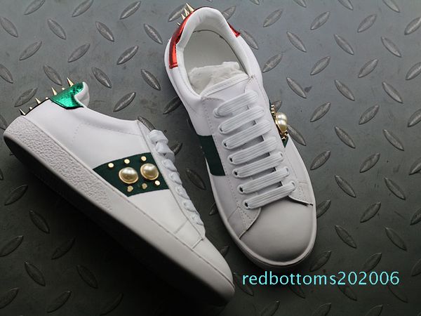 

2019 new luxury designer men women sneakers casual shoes fashion sports trainers red green stripe chaussures pour hommes t01, Black