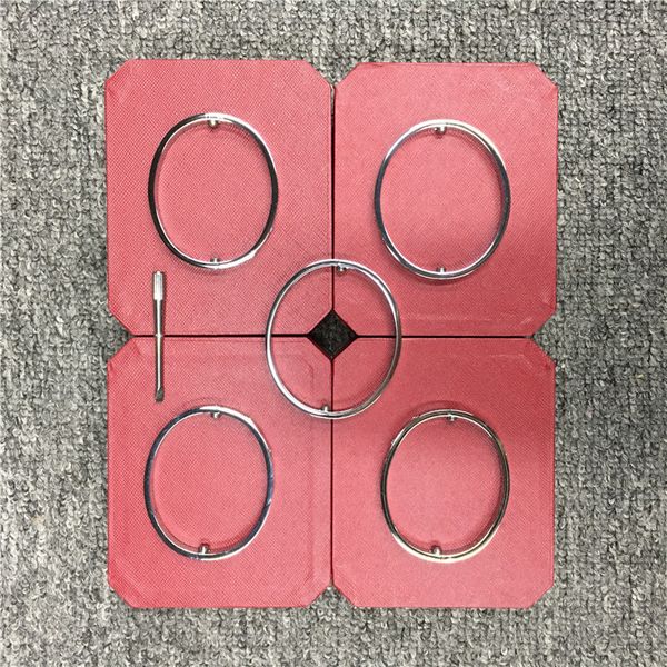 

love titanium steel silver rose gold with diamonds bracelet bangles women men screw screwdriver bracelet couple jewelry with box vc9b, Black