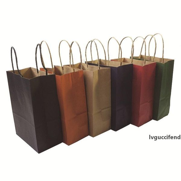 

40pcs fashionable kraft paper gift bag with handle/shopping bags/christmas brown packing bag/excellent quality 21x15x8cm