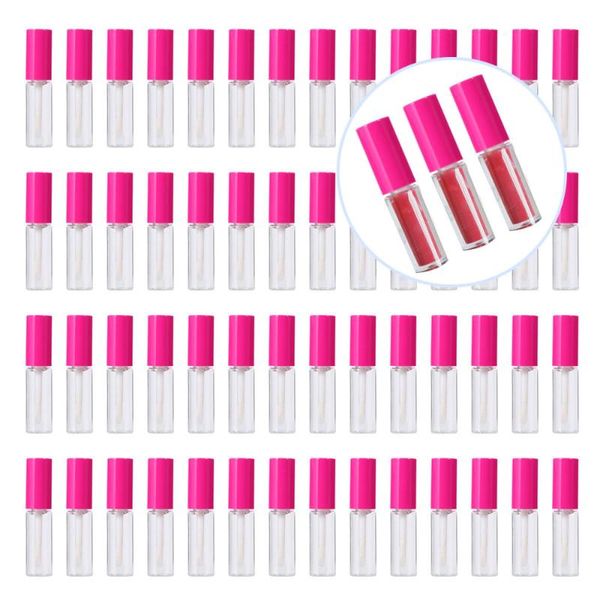 

100 pcs 8ml lip gloss bottle lip glaze bottle brillant container diy accessories with cover for ladies girls (rosy