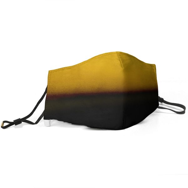 

women men face mask dust mask muffle-gold yellow black printed with adjustable ear hook mas, Silver