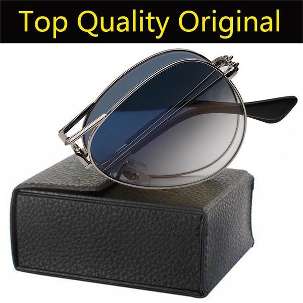 

brand sunglasses model 3479 folding aviation sun glass uv400 lenses for man woman with leather case packages & all accessories, White;black