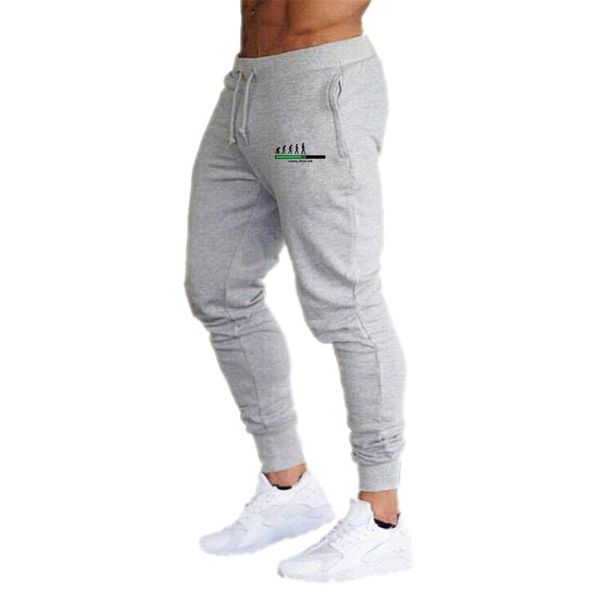 

spring autumn men's casual pants jogger pants men's slim cotton sweatpants fitness sporty trousers evolution printed streetwear, Black