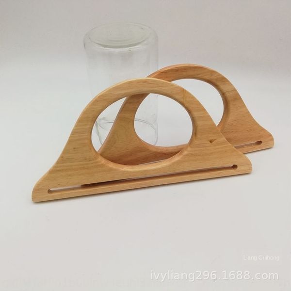 

q78xy 25cm multicolor en handle small hand-held accessories 25cm multicolor solid wood hanger-shaped pendant pendant wooden handle small sol, White