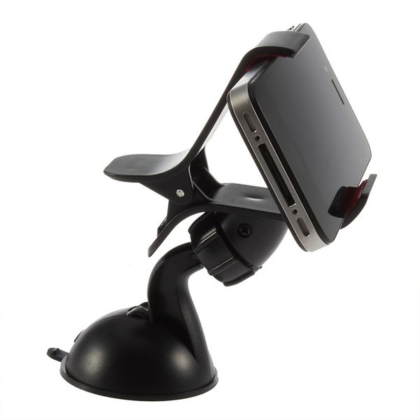 Desk / carro 360 graus Suporte de Ventosa único clipe Mobile Phone Suporte Mobile Phone Universal Car Phone Holder Ventosa