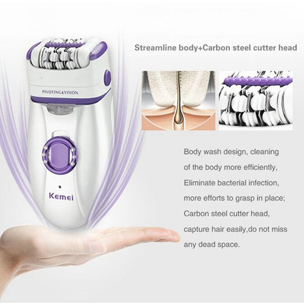

women shave wool device electric rechargeable 2 in 1 knife lady shaver epilator shaving km 2668 waterproof dual head hair hairclippersstore