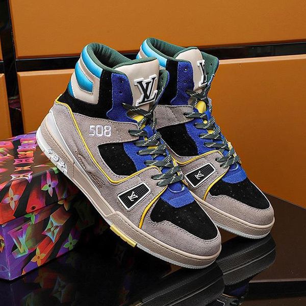 

2020 luxury designer mens casual sport shoes, personality wild high mens casual shoes breathable sport shoes eur 38-46 0021, Black