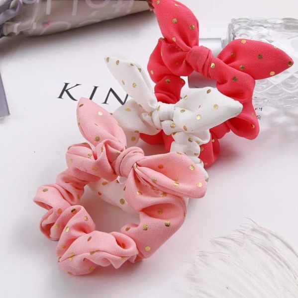 

dot hair rope elastic rubber bands headbands hair scrunchies ears headwear elastic band ties rope scrunchy q30, Slivery;white