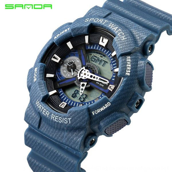 

sunda new denim quartz electronic electronic lovers fashion watch sports waterproof watch, Blue