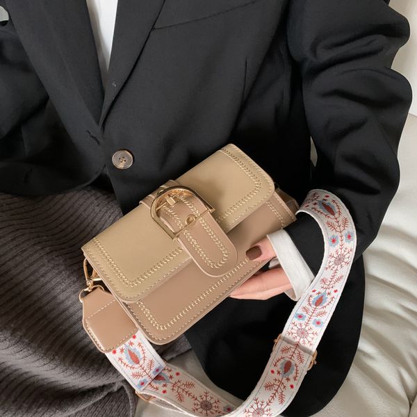 

autumn new wide shoulder strap bag women's bag new 2020 korean fashion all-match shoulder/crossbody western style texture