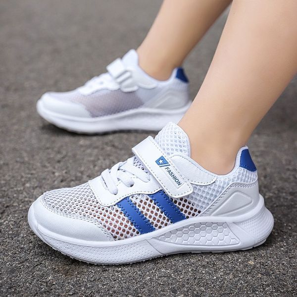 

children's sports sports sneakers 2020 summer small white boys' casual net girls' shoes students' hollow single net whit, Black