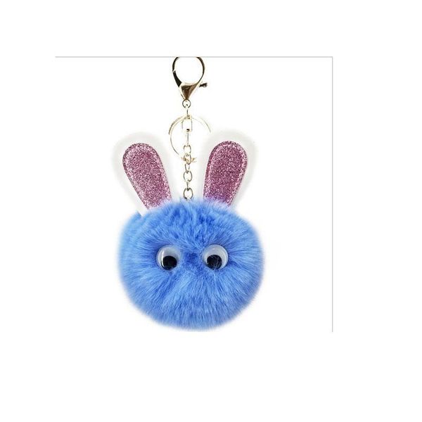 

cat jewelry accessory hairball fur plush pom pom keychain