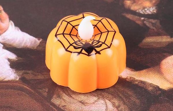 

высокое качество halloween party украшения водить электронные тыквы паук стиль малый атмосфера украшения игрушки светящиеся огни бесплатная