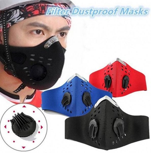 

Ourtdoor Cycling Face Mask with Filter Respirator Valve PM2.5 Mouth Mask Anti Dust Protective Outdoor Sports Motorcycle Bicycle Riding Mask