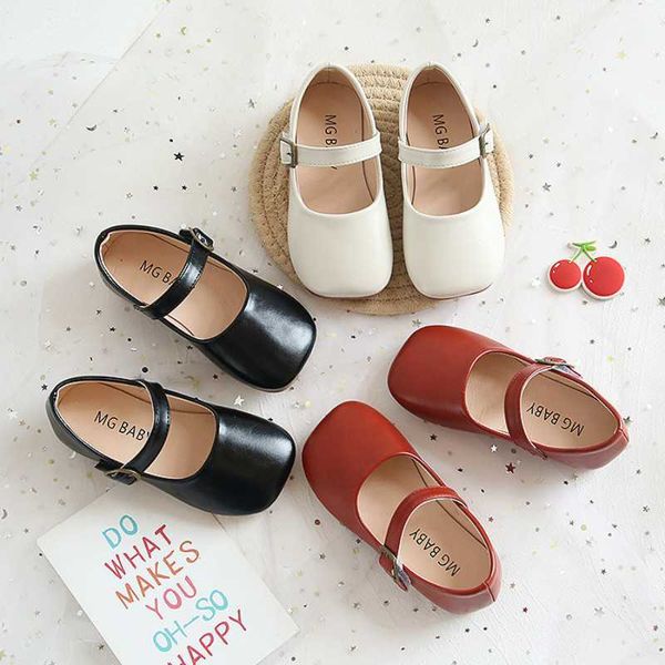 

athletic & outdoor kids shoes for baby girls black white leather boys anti-slippery with soft bottom children 2~10 ages