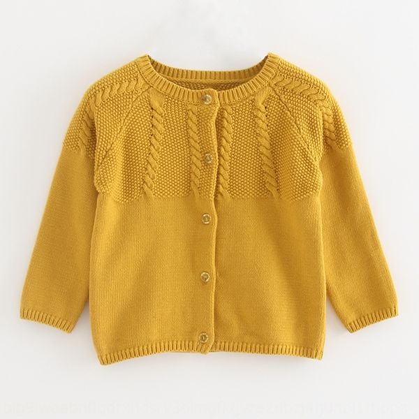 

httle 2020 girls coat knitwear round neck twist knitwear cardigan shawl all-match cotton small and medium-sized children's sweater long, Blue