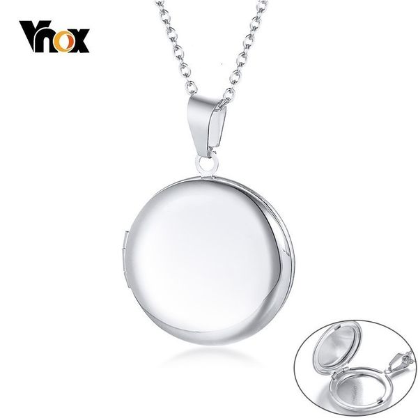 

vnox forever love locket necklace pendant for women man p frame memory keepsake valentines day jewelry necklaces pendants, Silver