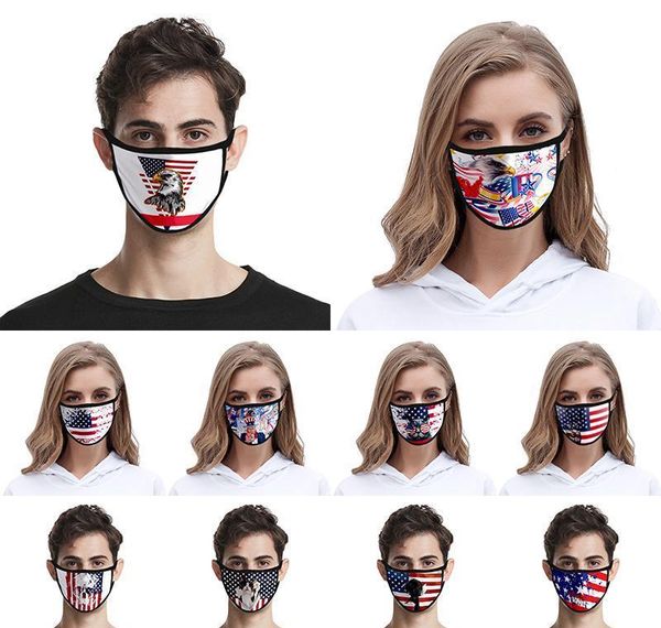 

2020 american flag mask american independence day dustproof fashion printing ice silk mask fabric washable mask xd23428 xhlight kudpc