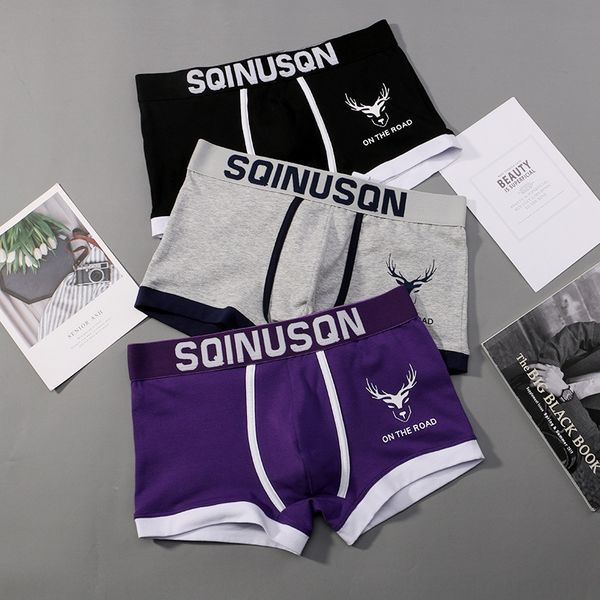 

shichino 2020 новое нижнее белье под под корейский стиль мужской моды белье секси удобные боксер штаны дышащие боксер брюки, Black;white