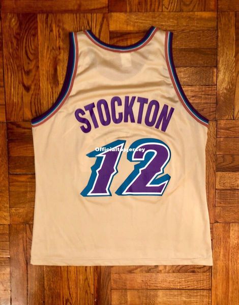 

vintage 1998 john stockton uth gold champion jersey malone mitchell men xs-5xl.6xl shirt stitched basketball jerseys retro ncaa, Gray
