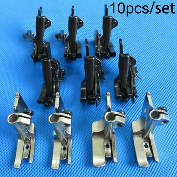 

sewing notions & tools 10 sets piping walking foot with r l edge guide for juki dnu-1541,241 lu-563, Black