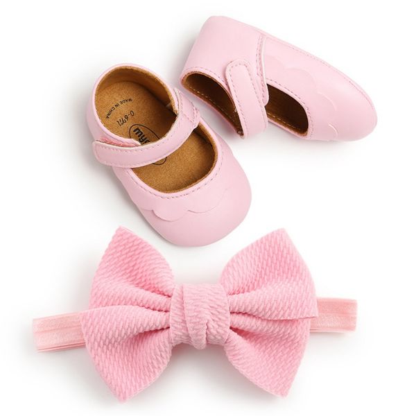 

first walkers baby girl shoes lovely moccasins infant girls pu leather anti-slip princess headband two-piece set 0-18m
