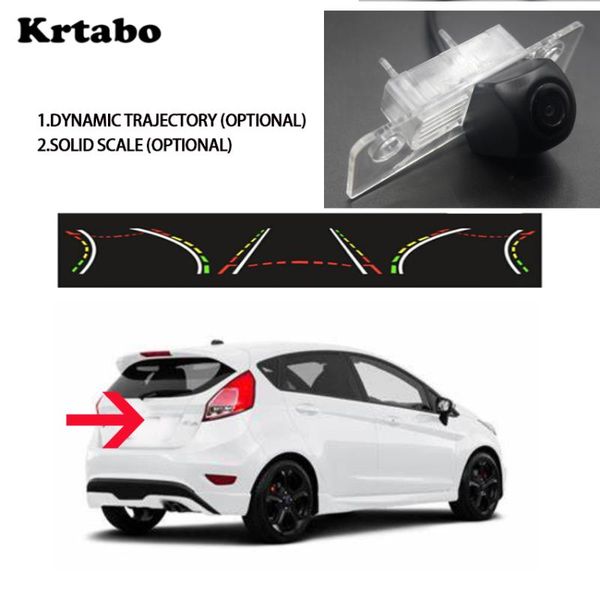 

car camera for fiesta hatch fiesta st 2008~2020 rear view camera dynamic trajectory solid scale recorder hd ccd support
