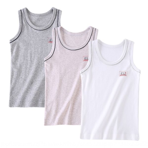 

qinggu qinghuai summer children's cotton vest vest children's sleeveless shirt cotton stretch base shirt, Blue