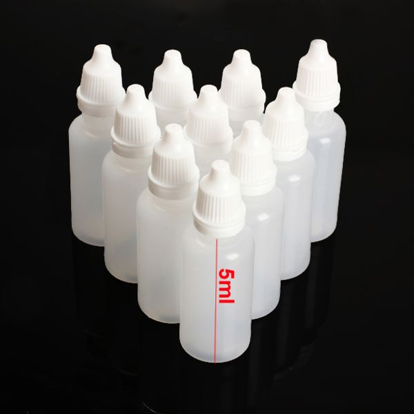 

50pcs empty plastic squeezable dropper bottles with tamper-proof seal removable dropper tip cap child safe lid 5-50ml option t6