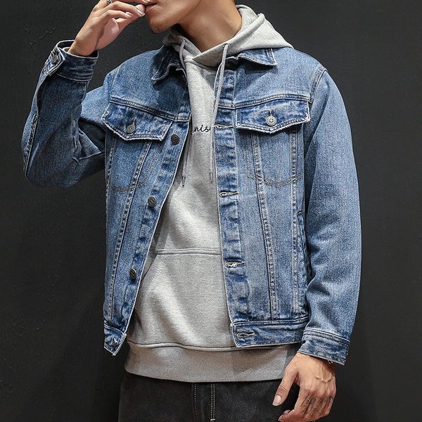 

men's denim spring jacket and autumn new jacket korean style fashion slim fit casual clothes handsome denim clothes for men, Black;brown