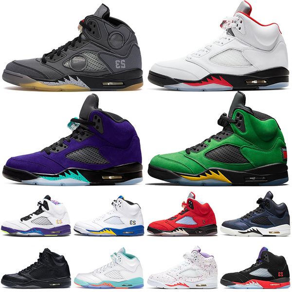 

5 5s jumpman black muslin 2020 fire red mens basketball shoes alternate grape se orange 3 bred women trainers athletic sport, White;red