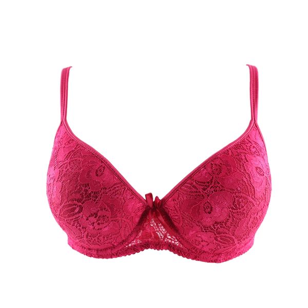 

beauwear size 36-50 b c d plus size women lace bras floral bralette adjust-straps underwire full coverage brassiere black, Red;black