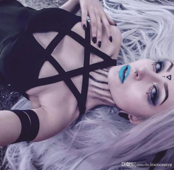 

women's heap holidays fantasy party dark witch costume sorceress witches outfits gown halloween costumes clothing performanc, Black;white