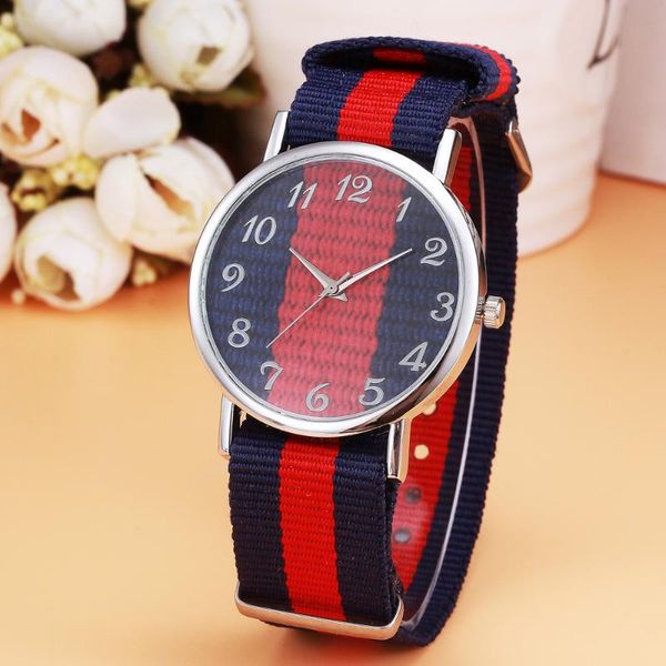 

luxury canvas mens analog watch wrist watches sports quartz wrist party decoration business watches montre homme masculino reloj, Slivery;brown