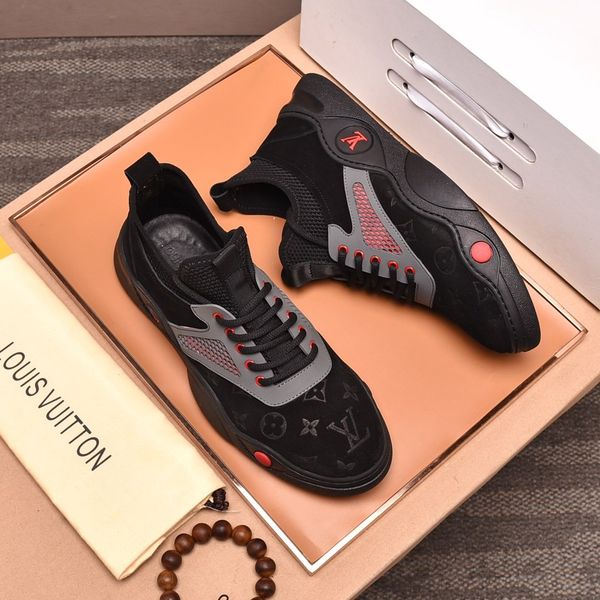 

2020 n3 fashion trend designer mens shoes leather mesh breathable comfortable outdoor shoes lace-up casual hiker shoes mens sneakers, Black