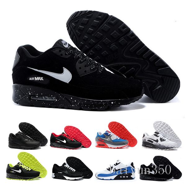 

2018 дешевые мужчины женщины кроссовки обувь классические 90 мужчины повседневная обувь оптом перевозка груза падения спортивный тренер возд, Black