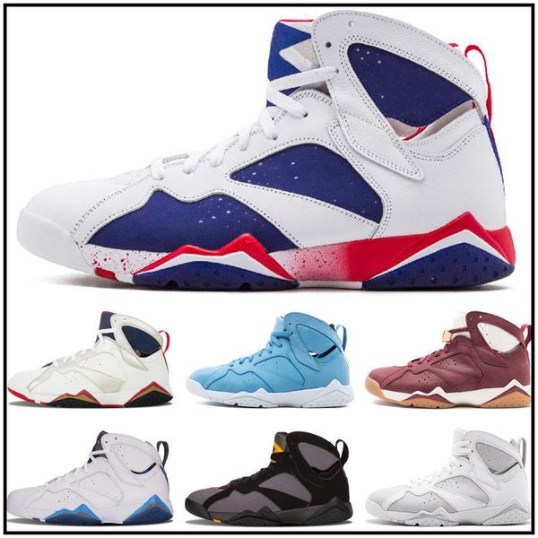 

новый дешевый jumpman 7 7s мужчин дети баскетбольной обуви зайцы олимпийский бордо gg кардинал raptor французский синий citrus мужские спорт, Black