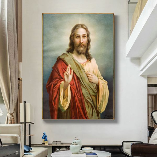 

Modern Jesus Christ Art Portrait Wall Art Canvas Painting Posters and Prints Decorative Picture for Living Room Home Decor