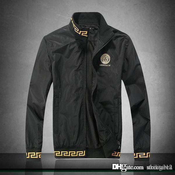 

2020 дизайнер мужской пиджак моды роскошь ветровка ткани стоячим воротником модные мужские случайные размер куртки м-2xl, Black;brown