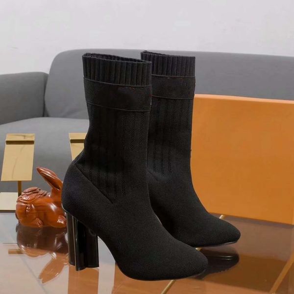 

fashion color matching round head women long boots female martin casual wild non-slip leather designer women's boots bag04 s40, Black