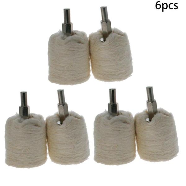 

utoolmart cylinder/cone flannelette polishing wheel grinding head with 6mm handle cotton buffing wheels 2pcs/4pcs/6pcs
