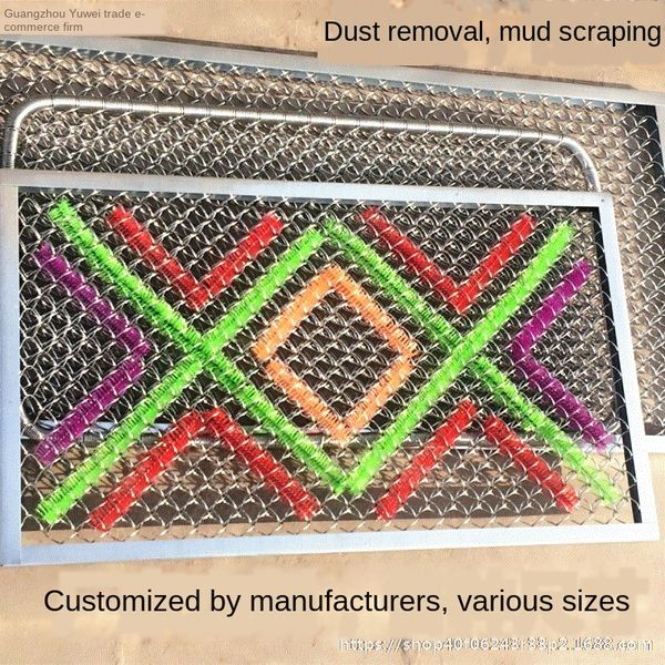 

mfdyq outside the entrance store thickened mud scraping wire mesh home network mesh stainless steel household door floor mat household steel